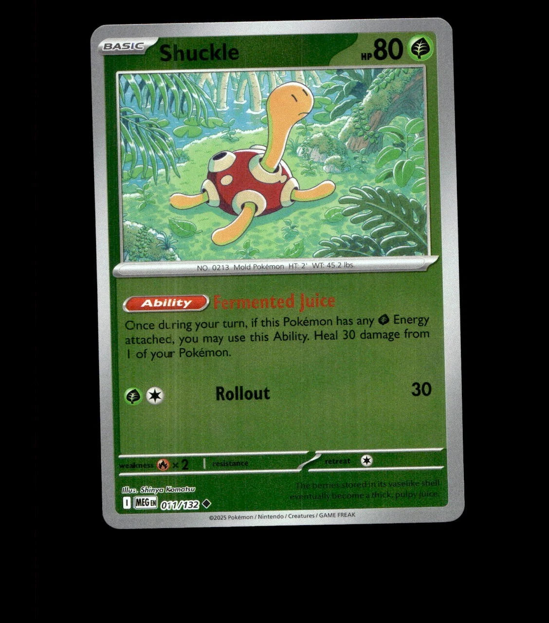 Shuckle – 011/132 – Mega Evolution – Reverse Holo – Near Mint - Pokemon Card TCG
