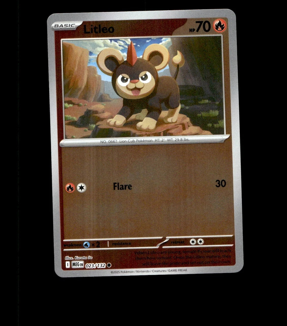 Litleo – 023/132 – Mega Evolution – Reverse Holo – Near Mint - Pokemon Card TCG