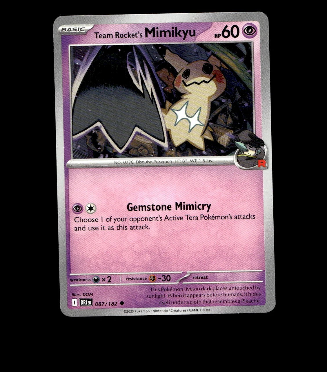 Team Rocket’s Mimikyu – 087/182 – Destined Rivals – Non Holo Near Mint TCG