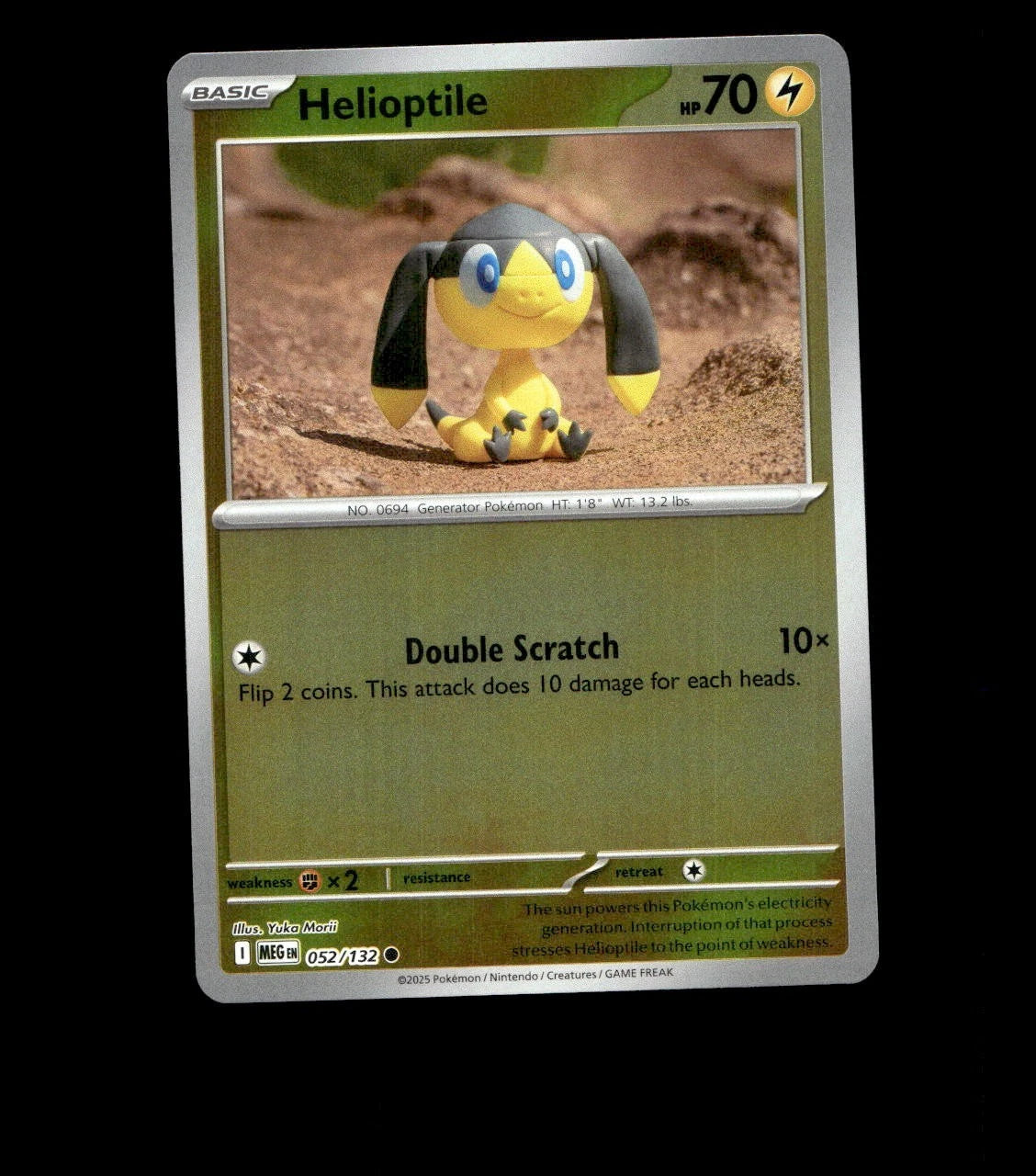 Helioptile – 052/132 – Mega Evolution – Reverse Holo – Near Mint - Pokemon Card