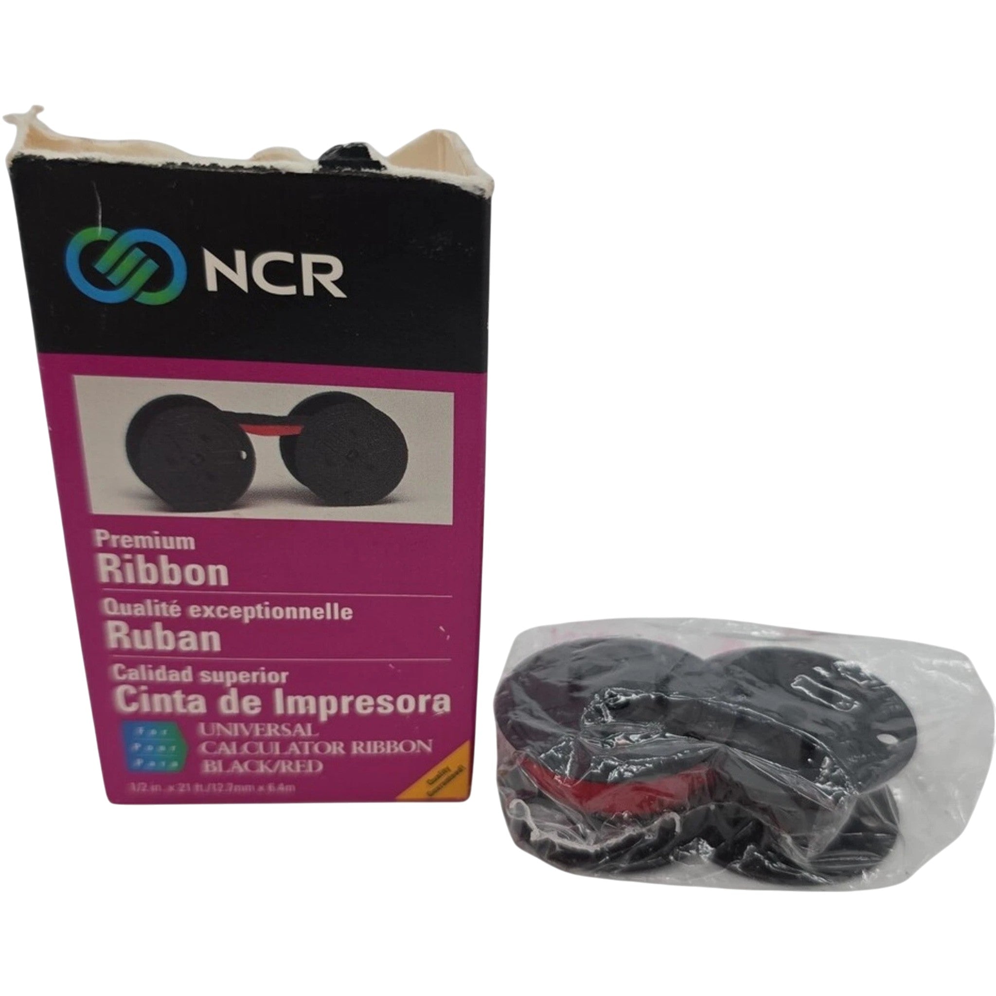 NCR Universal Calculator Ribbon Black/Red Premium Printer Ribbon 1/2 x
