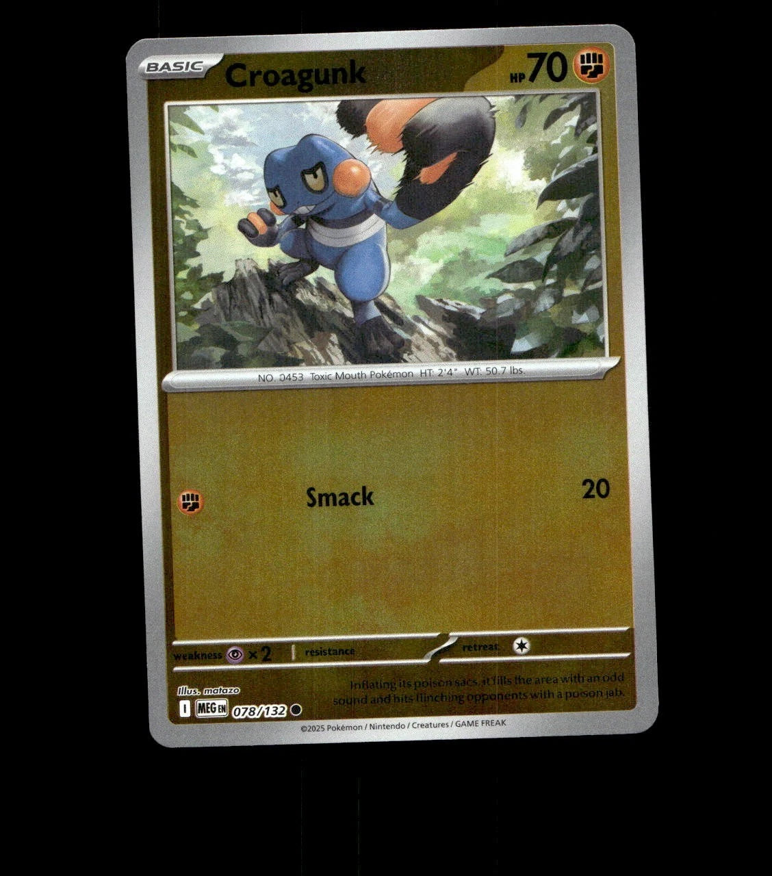 Croagunk – 078/132 – Mega Evolution – Reverse Holo – Near Mint Pokemon Card TCG