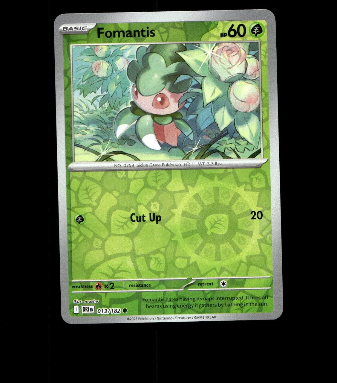 Fomantis – 013/182 – Destined Rivals – Reverse Holo Near Mint Pokemon Card