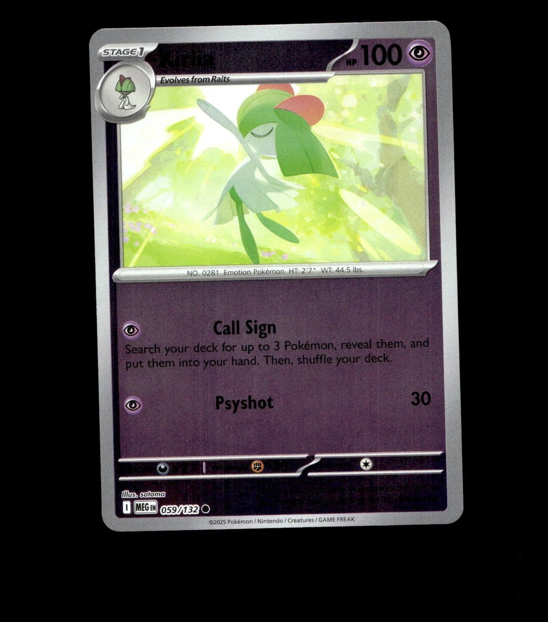 Kirlia – 059/132 – Mega Evolution – Reverse Holo – Near Mint - Pokemon Card TCG