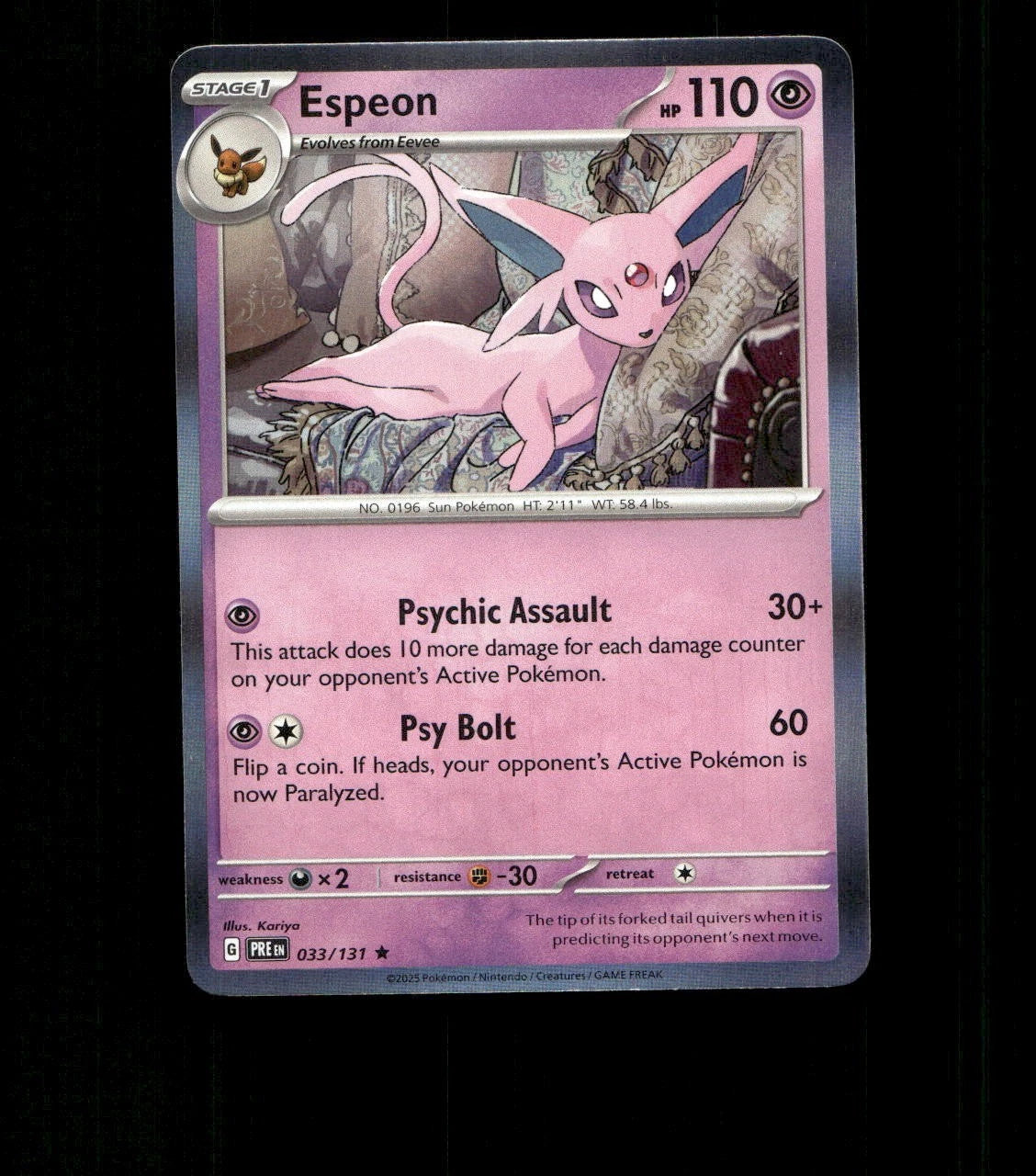 Espeon – 033/131 – Prismatic Evolutions – Holo Near Mint