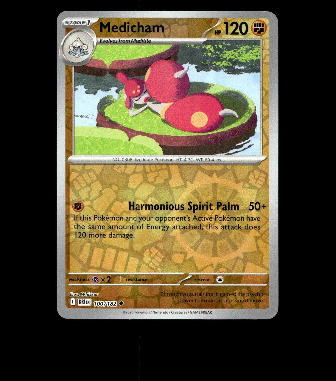 Medicham – 100/182 – Destined Rivals – Reverse Holo Near Mint Pokemon Card TCG